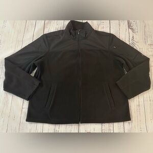 Starter Men's XL Black Fleece Full Zip Warm Jacket Hiking Running With Pockets